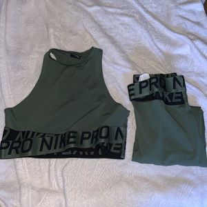 Nike pro forest green set only wore once